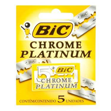 Lâmina de Barbear Bic Chrome Platinum Carga 5 Unidades
