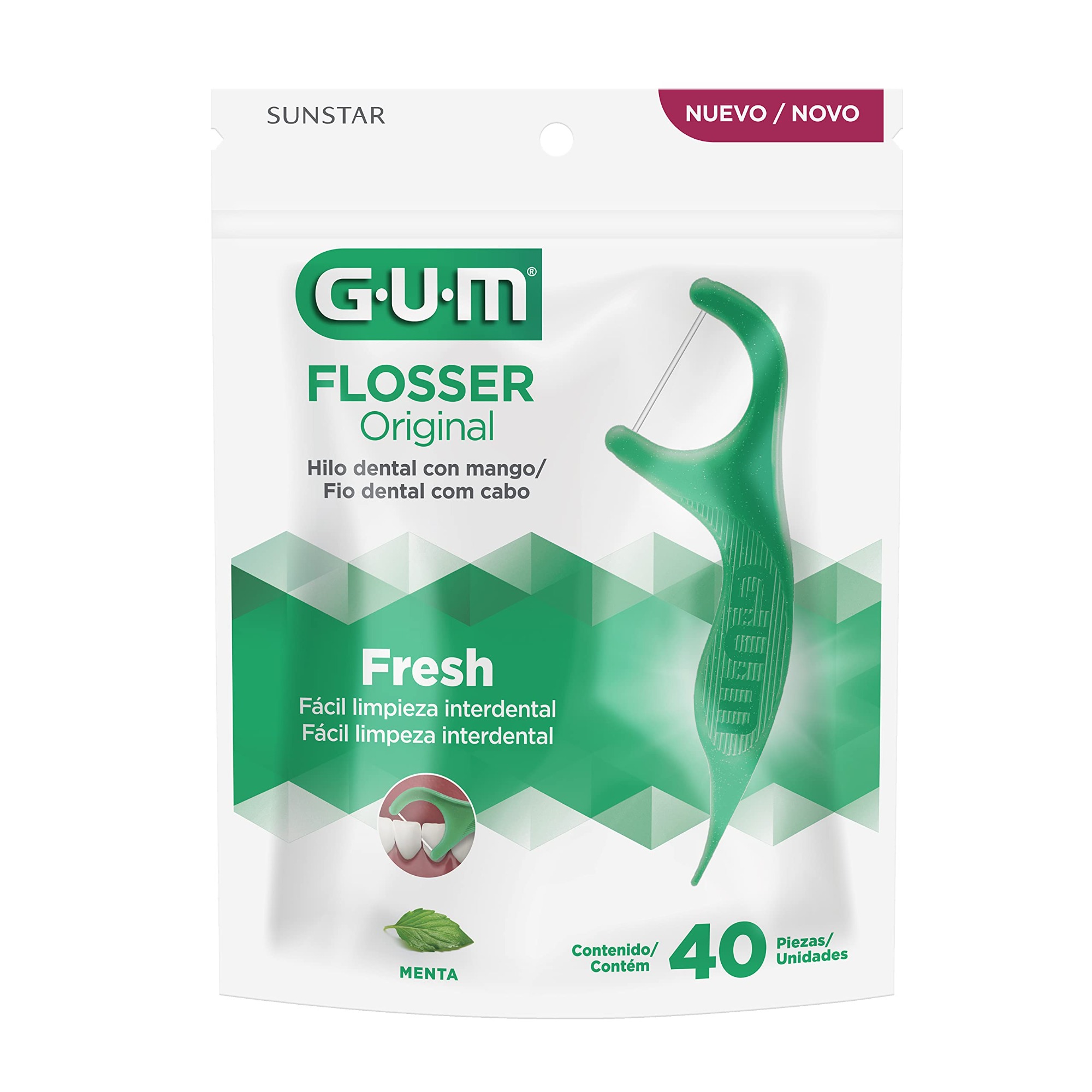 Fio Dental Com Cabo Gum Flosser Original 40 Unidades