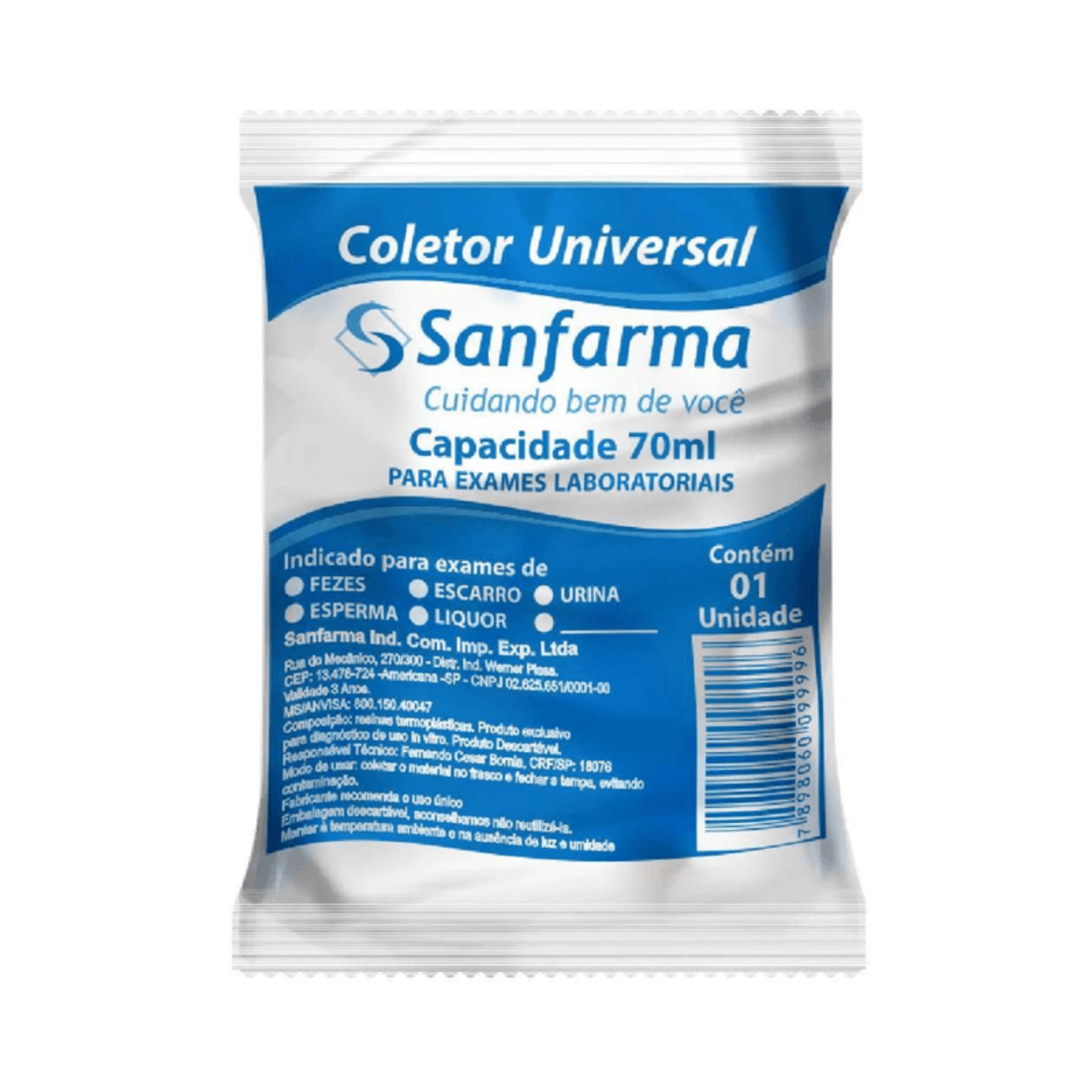 Coletor de Urina Universal 80ml