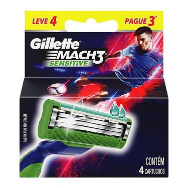 Carga Gillette Mach3 Sensitive eve 4 pague 3