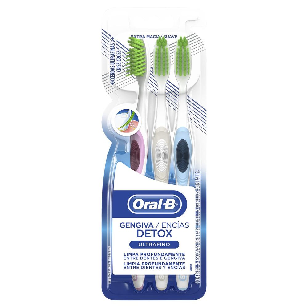 Escova Dental Oral B Detox Ultrafino 3 Unidades