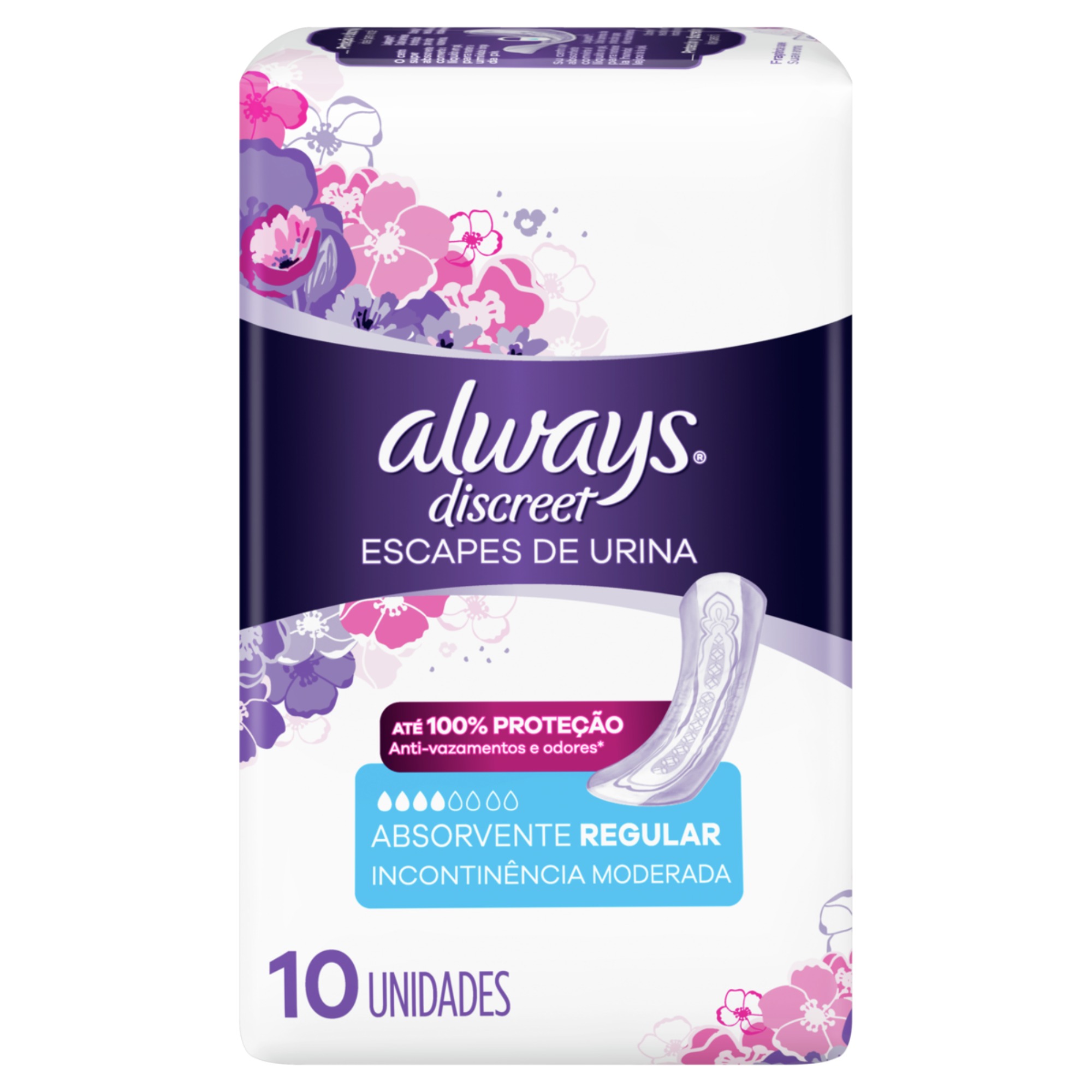 Absorvente Noturno Always Discreet Incontinência Urinária 10 Unidades