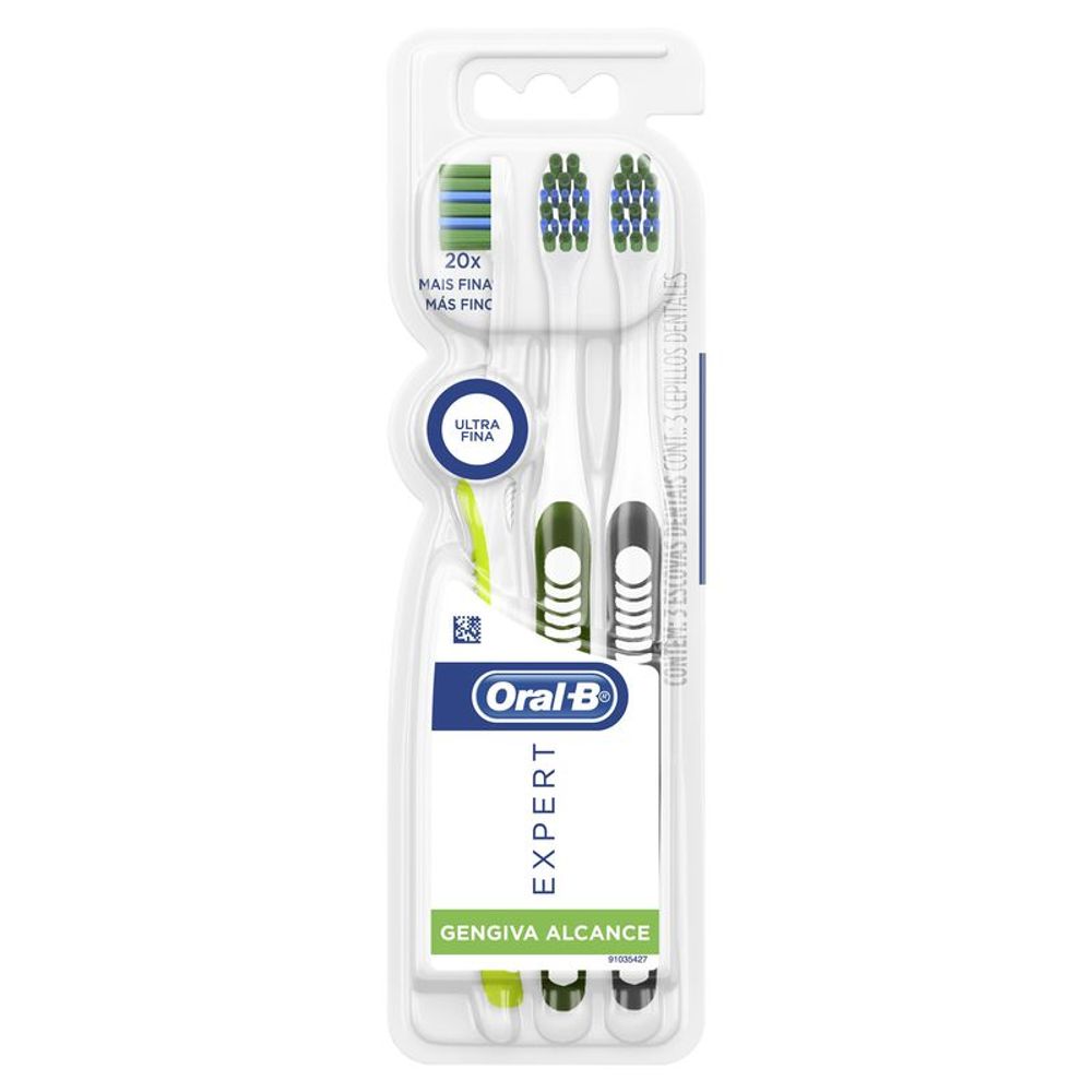 Escova Dental Oral B Expert Gengiva Alcance com 3 unidades