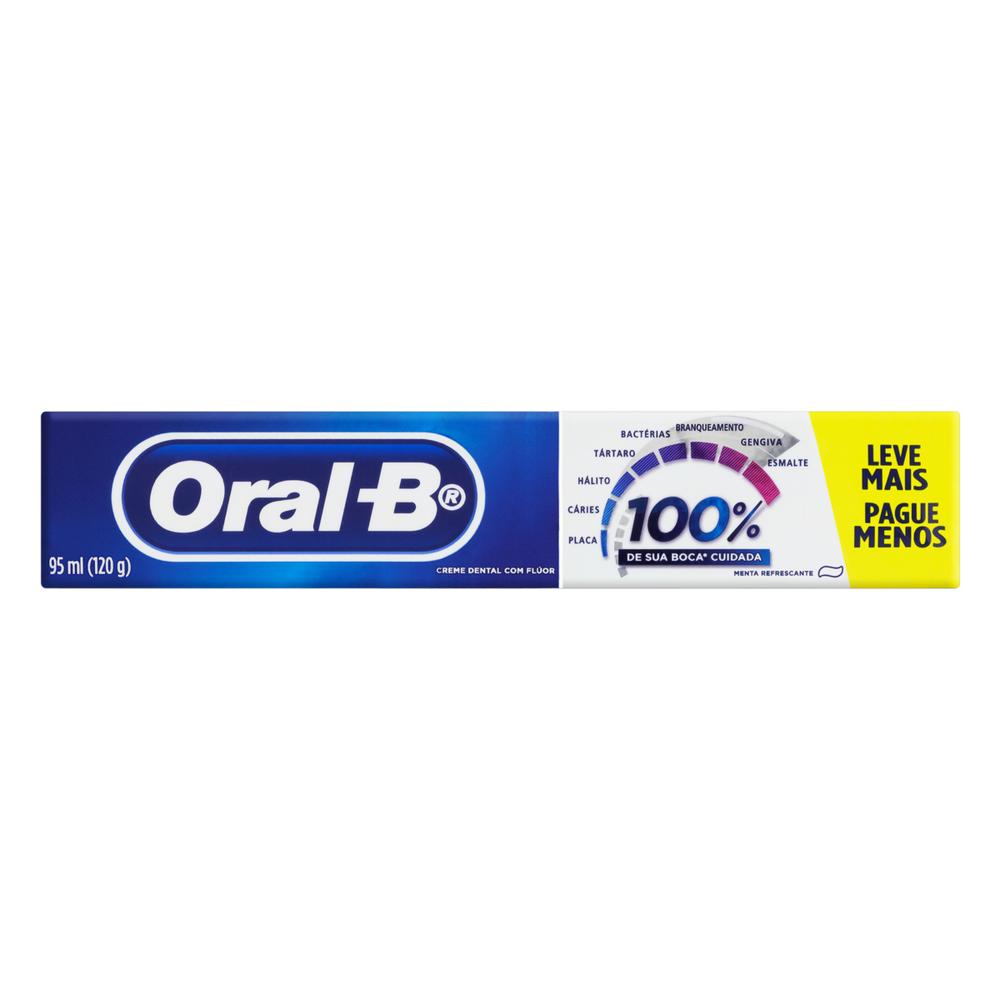 Creme Dental Oral B 100% Menta Refrescante 120g
