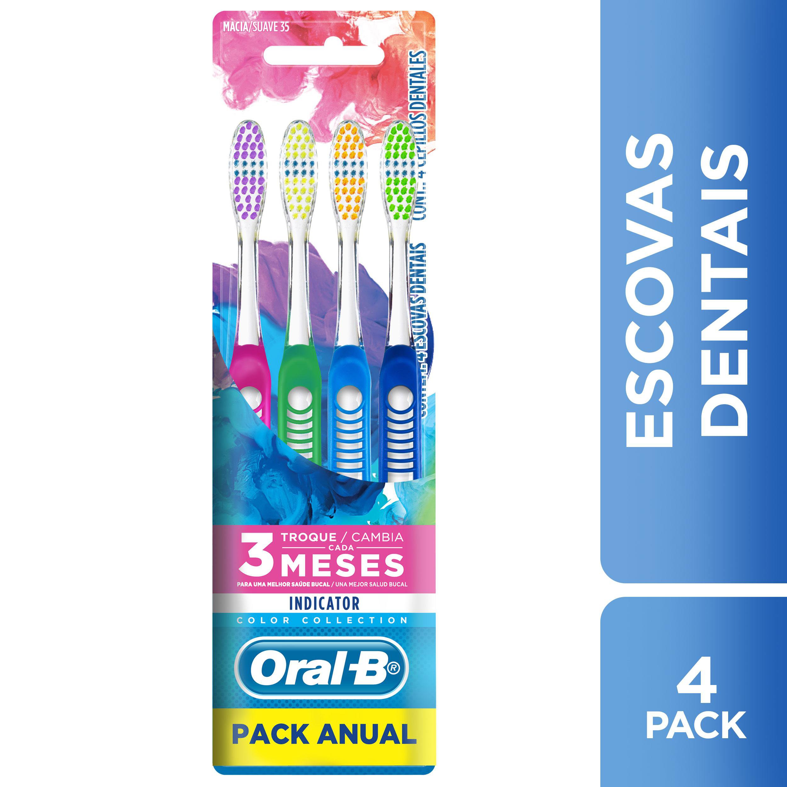 Escova Dental Oral B Indicator Color Collection 30 Com 4 unidades