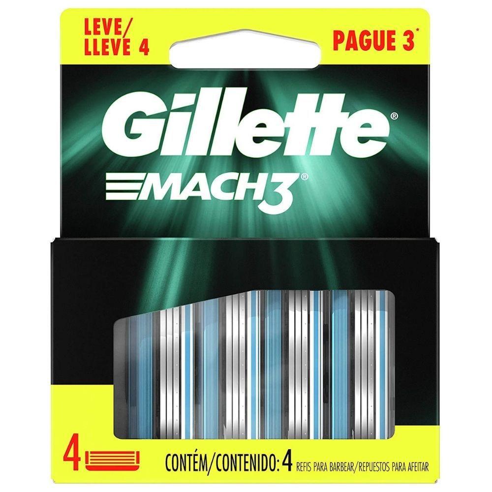 Carga Para Aparelho De Barbear Gillette Mach3 Regular Leve 4 Pague 3