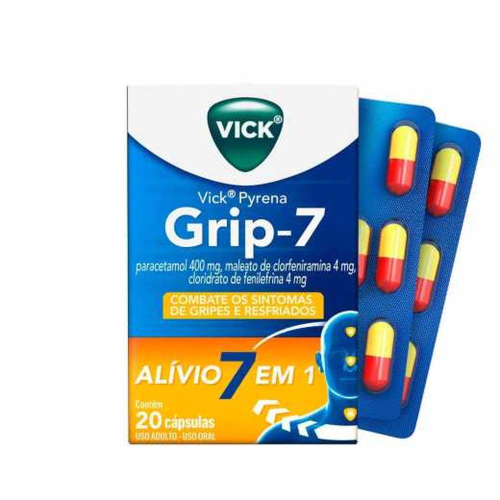 Vick Pyrena Grip-7 com 20 Cápsulas
