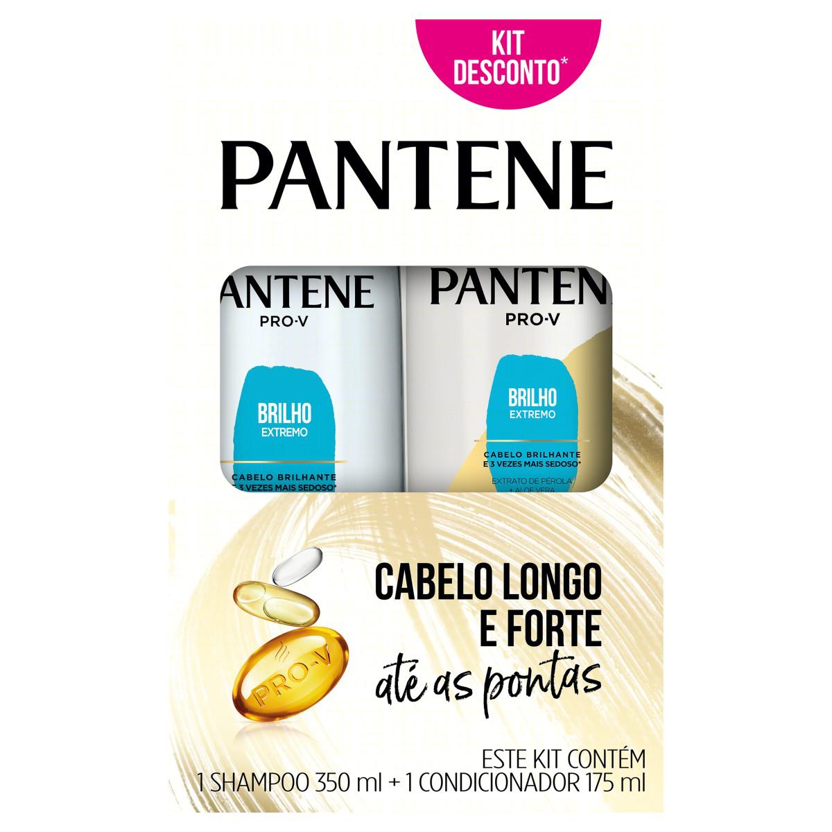 Kit Pantene Brilho Extremo Shampoo 350ml + Condicionador 175ml