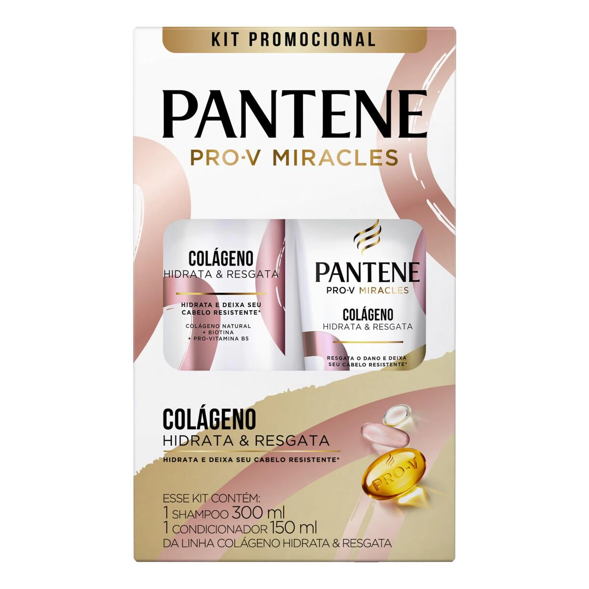 Kit Shampoo Pantene Colágeno 300ml + Condicionador 150ml