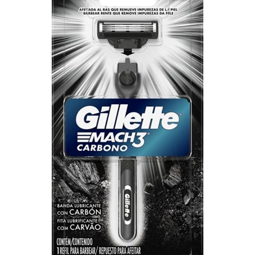 Aparelho de Barba Gillette Mach3 Carbono com 1 Unidade