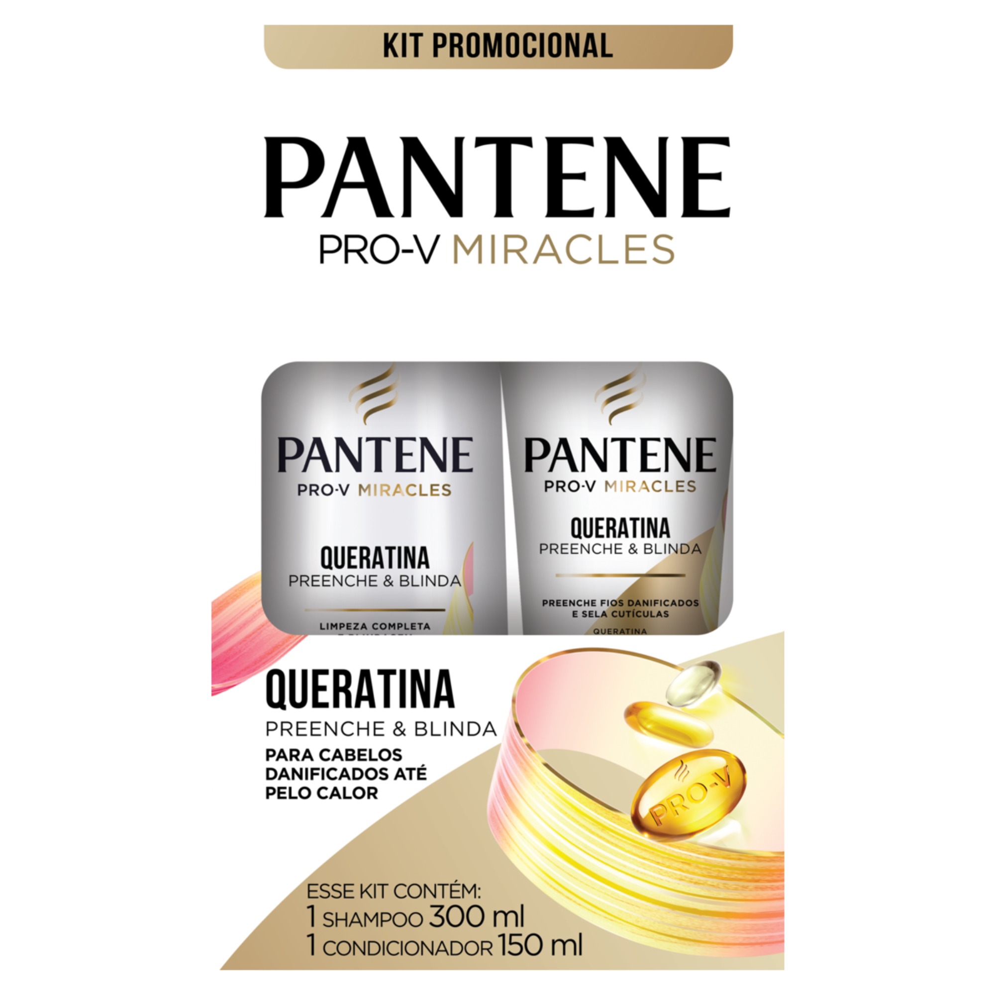 Kit Shampoo+Condicionador Pantene 350/150Ml Queratina