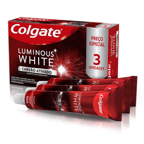 Kit Creme Dental Colgate Luminous White 70g com 3 Unidades