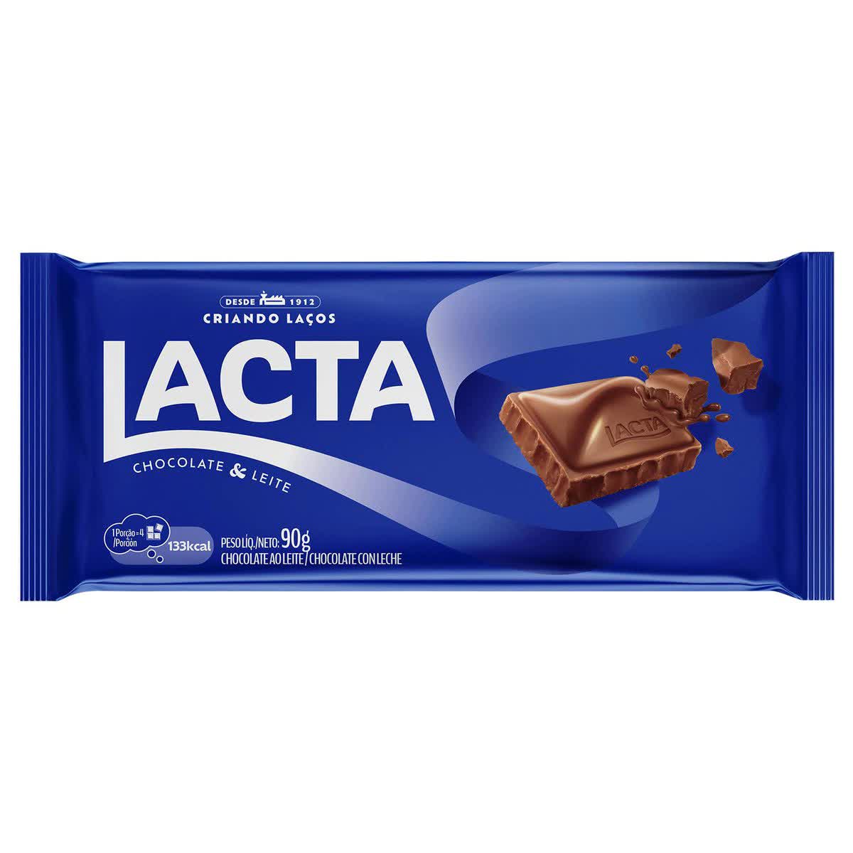 Barra De Chocolate Lacta Ao Leite 90g