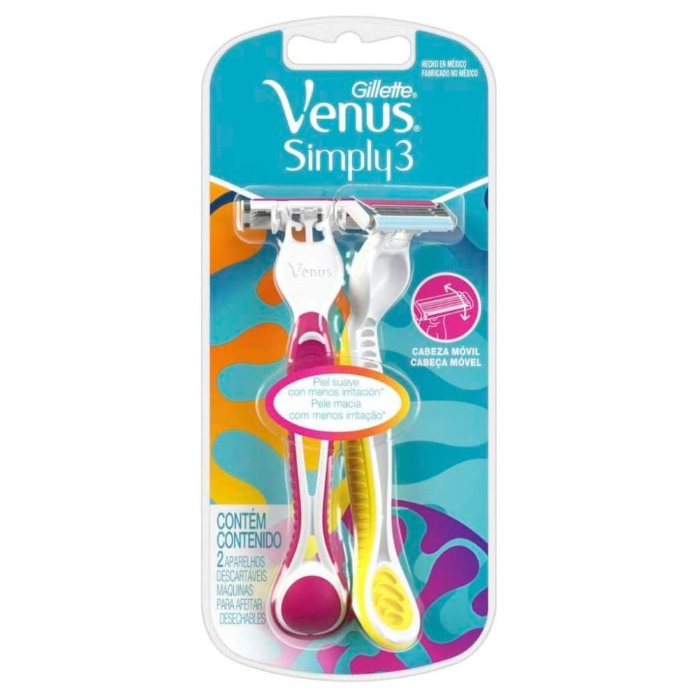 Aparelho Depilatório Gillette Venus Simply 3 Com 2 Unidades