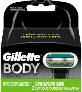 Carga Para Aparelho De Barbear Gillette Body 2 Unidades