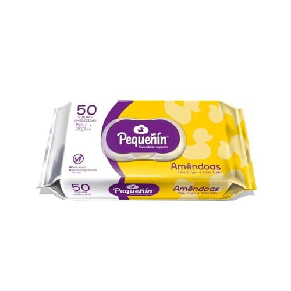 Toalhas Umedecidas Pequenin Amendoas 50 Unidades