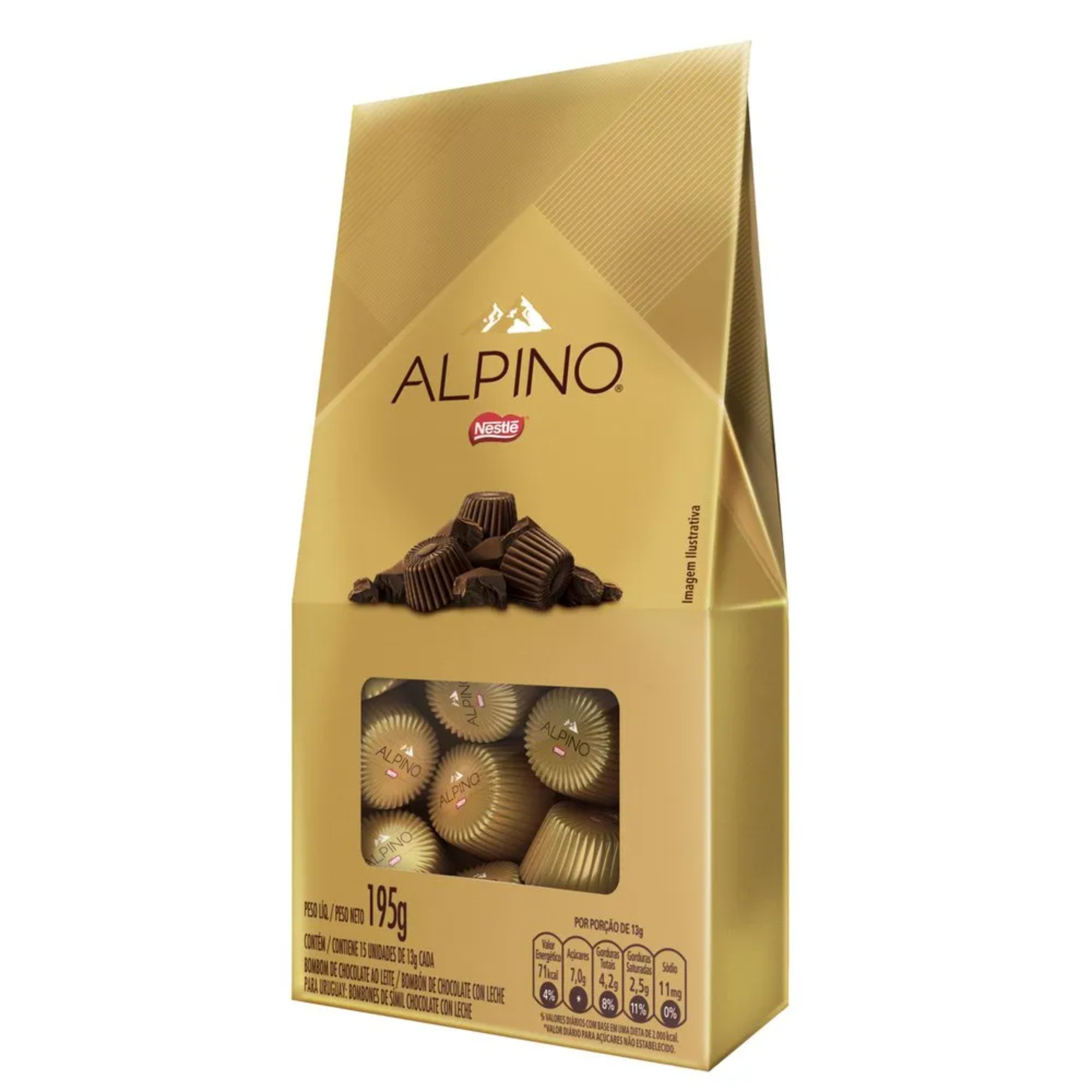 Caixa de Chocolates Alpino 195g Ao Leite