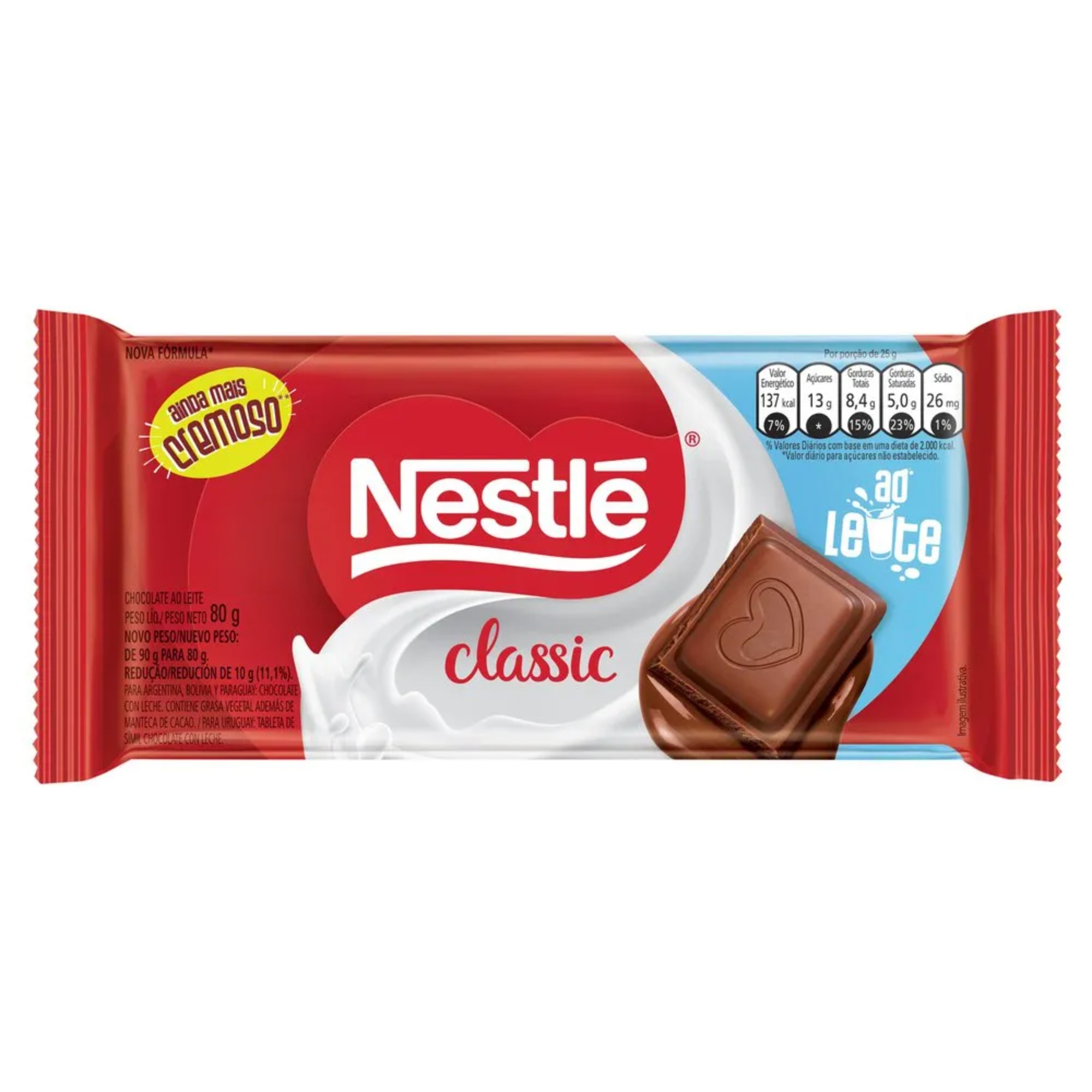 Barra de Chocolate Nestle 80g Classic