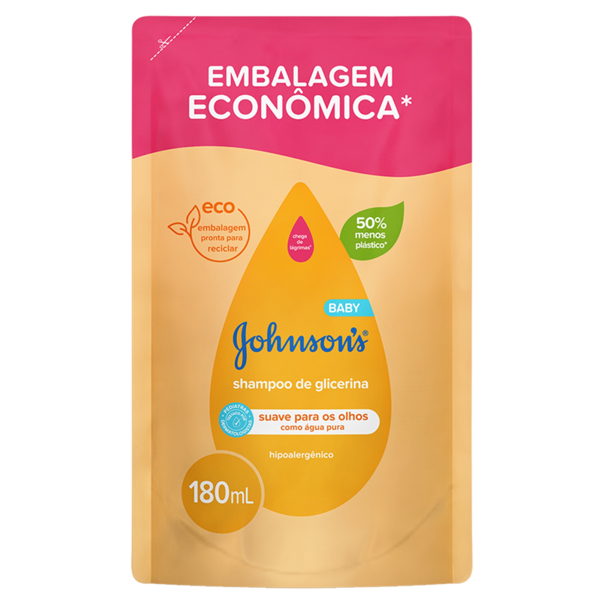 Shampoo Infantil Johnson & Johnson Baby 1800ml Refil Glicerina