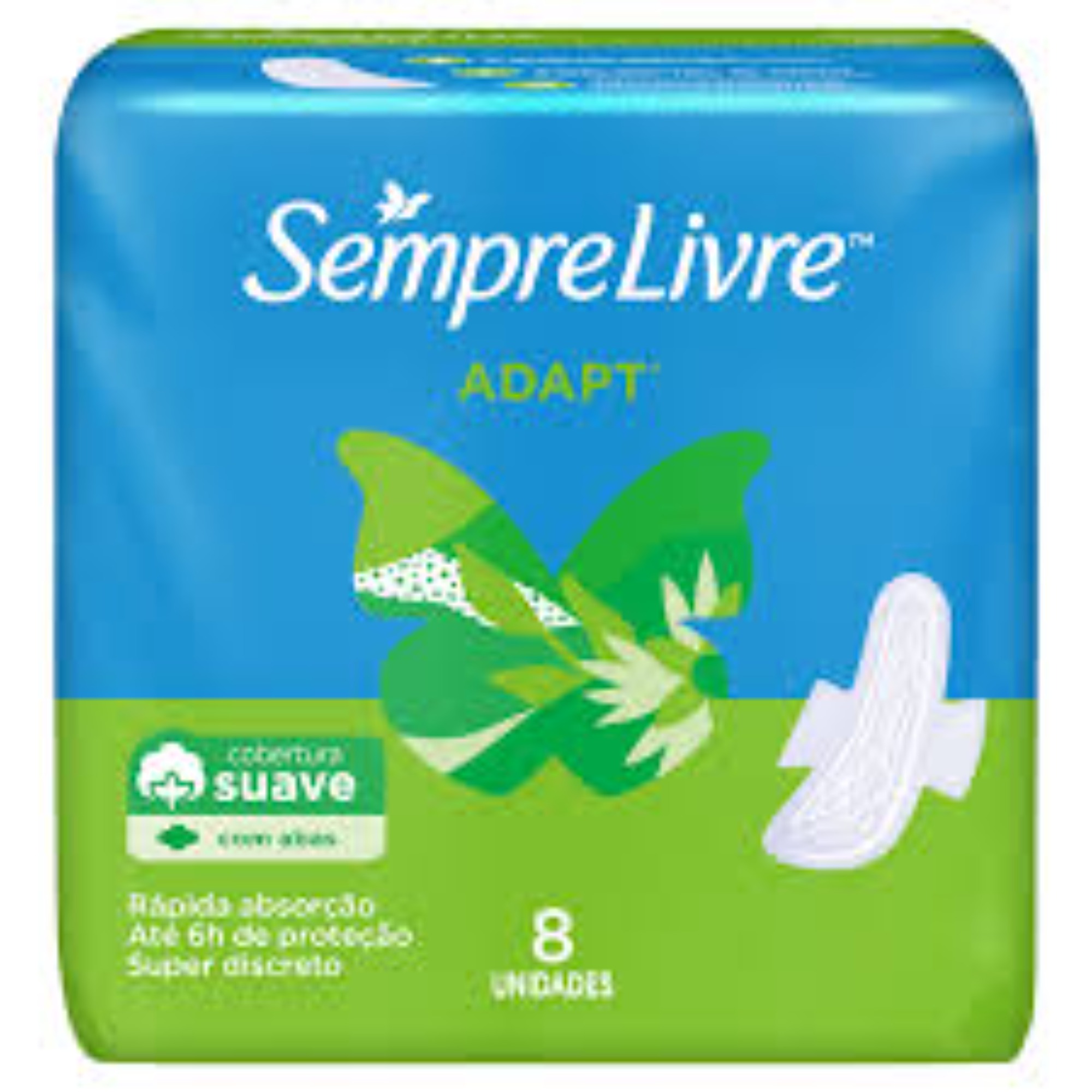 Absorvente Sempre Livre Adapt Suave com Abas 8 Unidades 