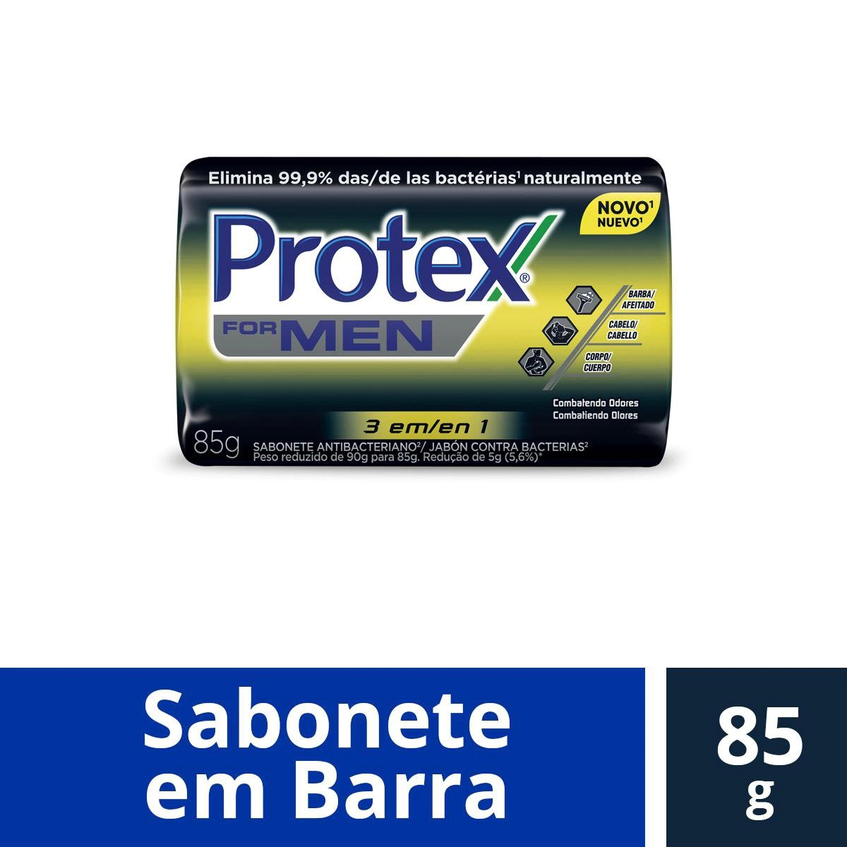 Sabonete Antibacteriano Protex For Men 3 Em 1 85g