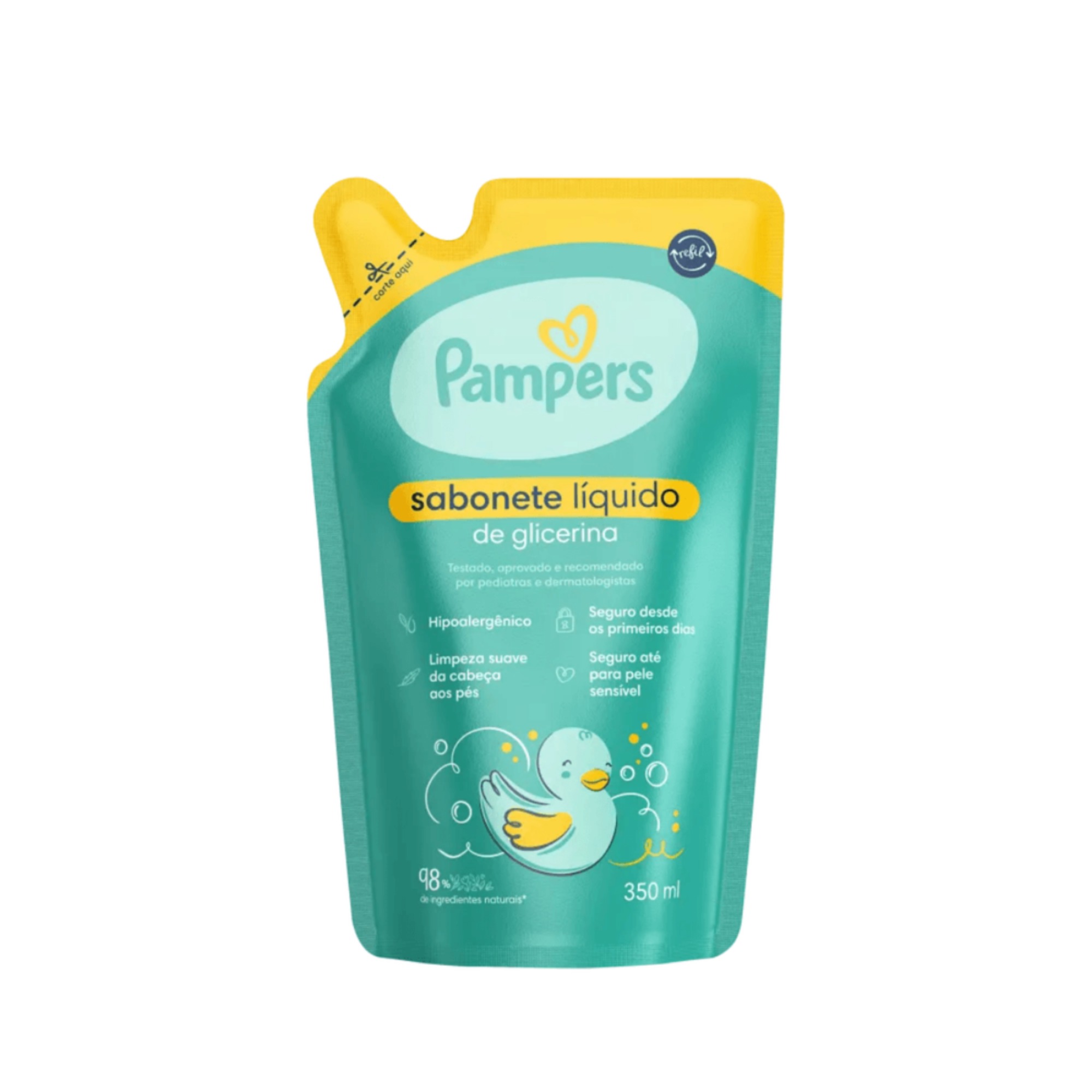 Sabonete Líquido Infantil Pampers 350ml Refil Glicerina