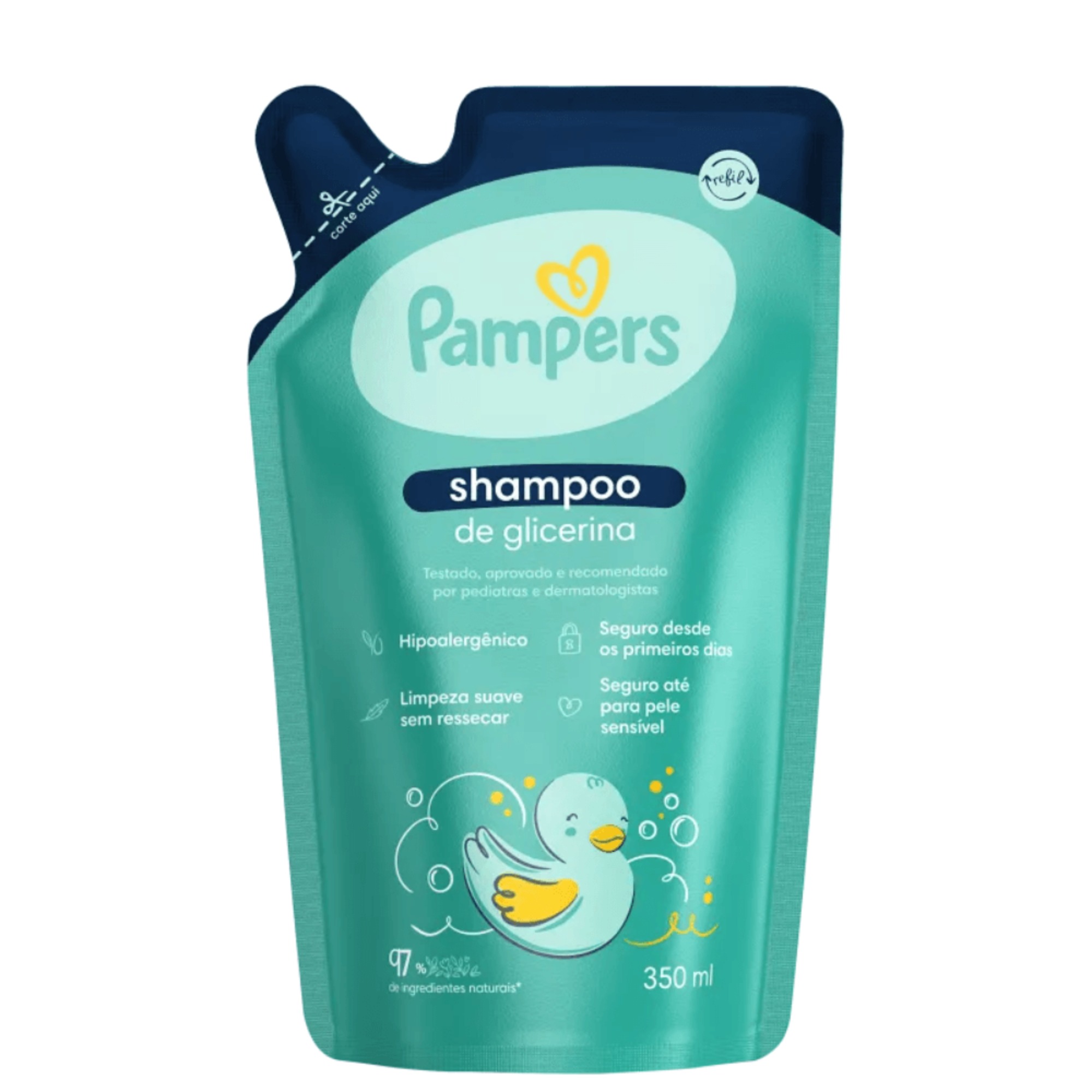 Shampoo Infantil Pampers 350ml Refil Glicerina