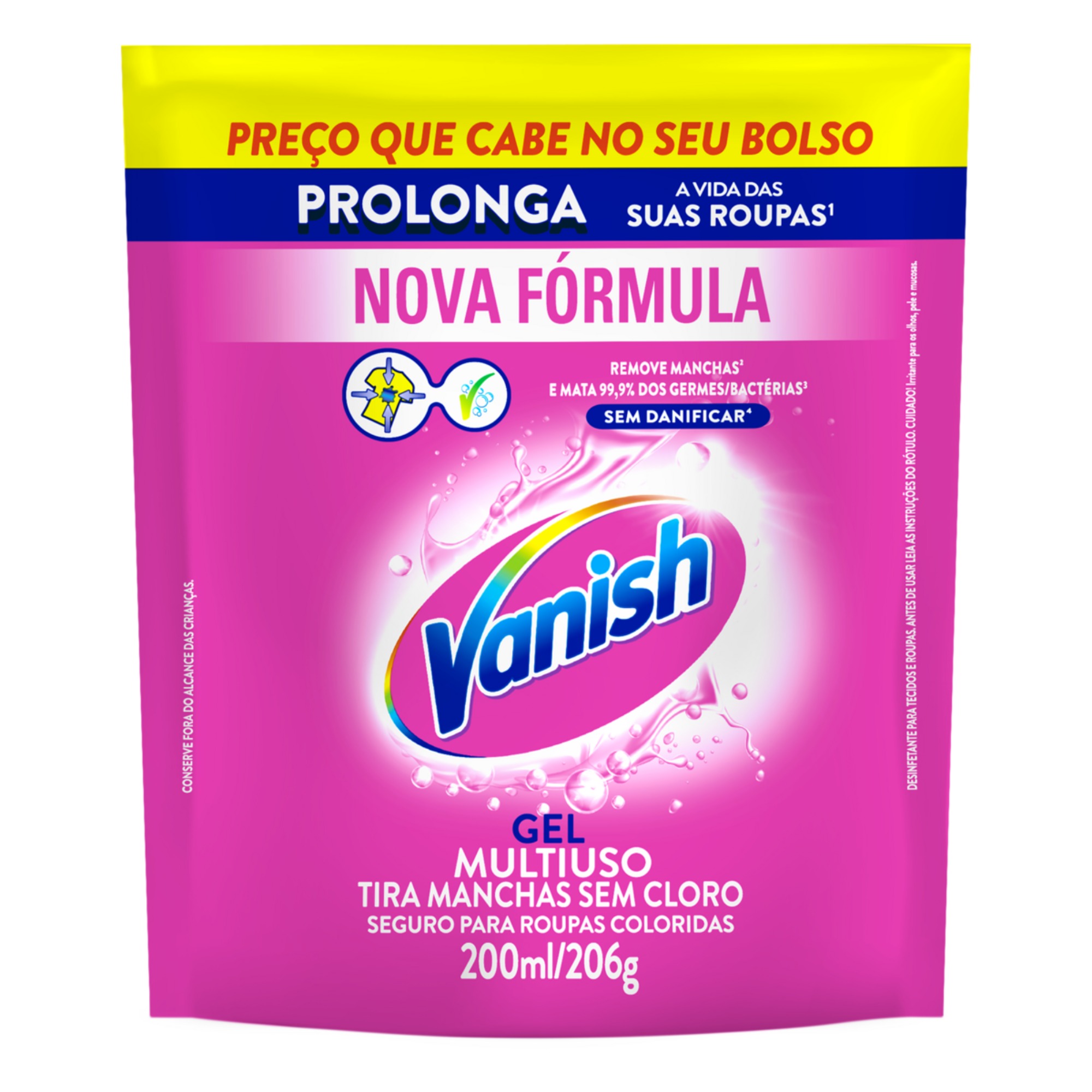 Tira Manchas Vanish Gel 200ml Refil Rosa