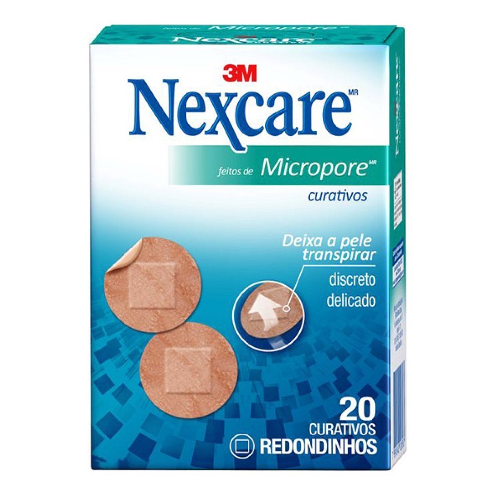 Curativos Nexcare Micropore Redondo 20 Unidades