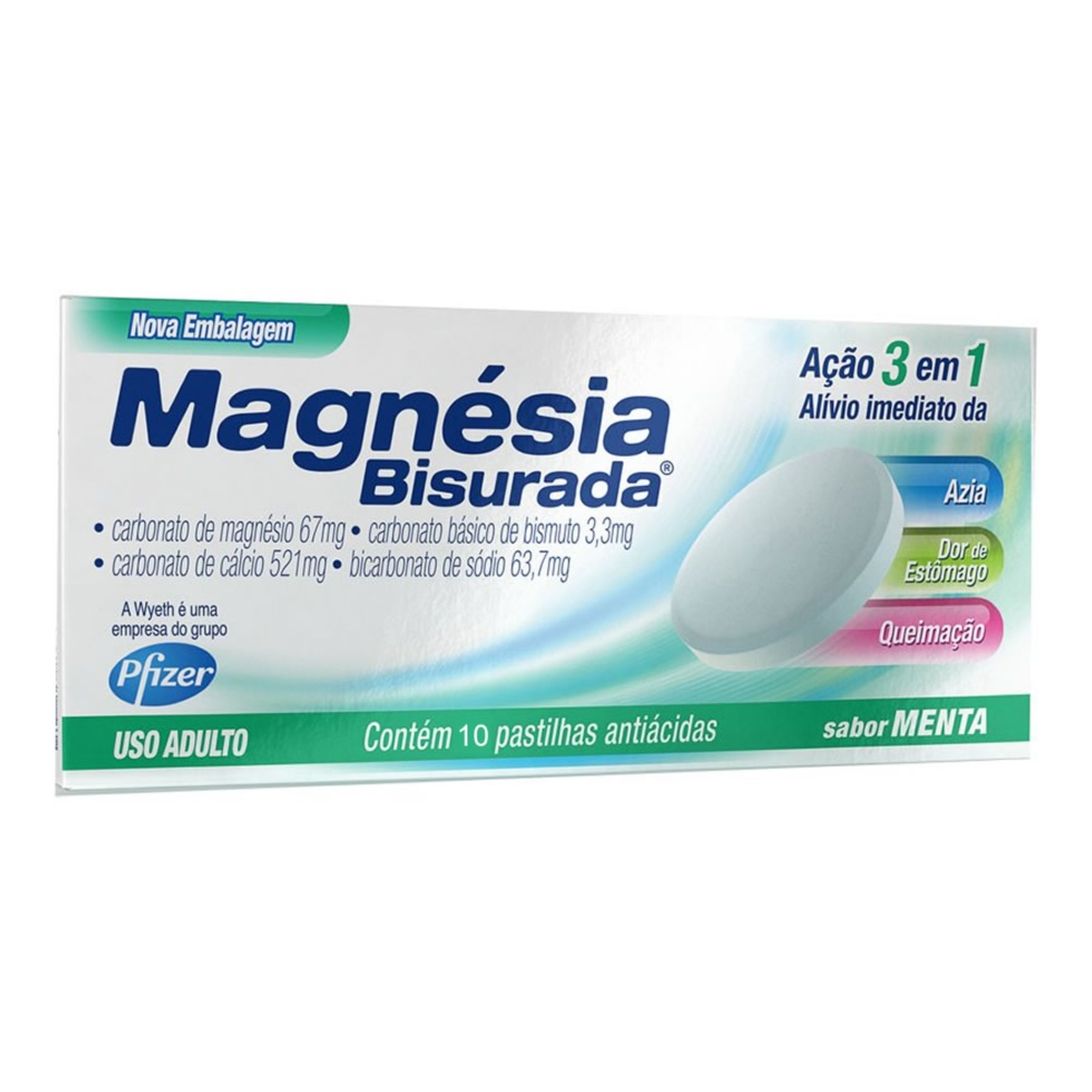 Magnésia Bisurada 10 Comprimidos