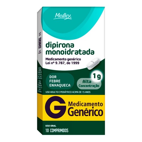 Dipirona 1G Com 10 Comprimidos Medley Generico
