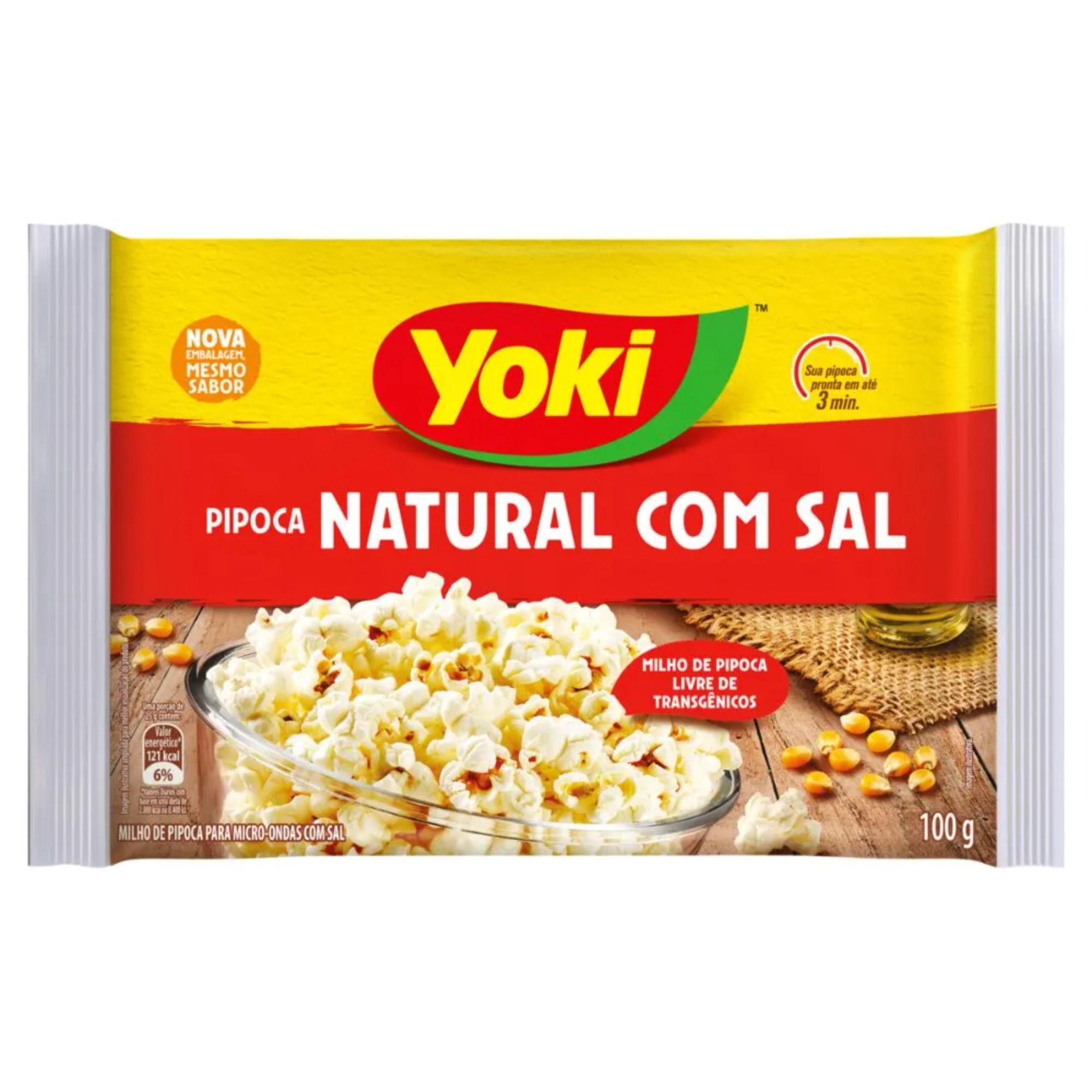 Pipoca De Microondas Yoki Popcorn 100G Com Sal