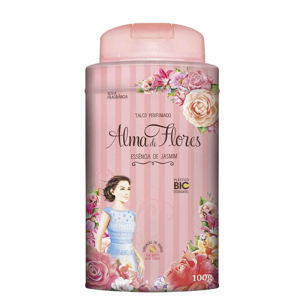 Talco Alma de Flores Essência De Jasmim 100g