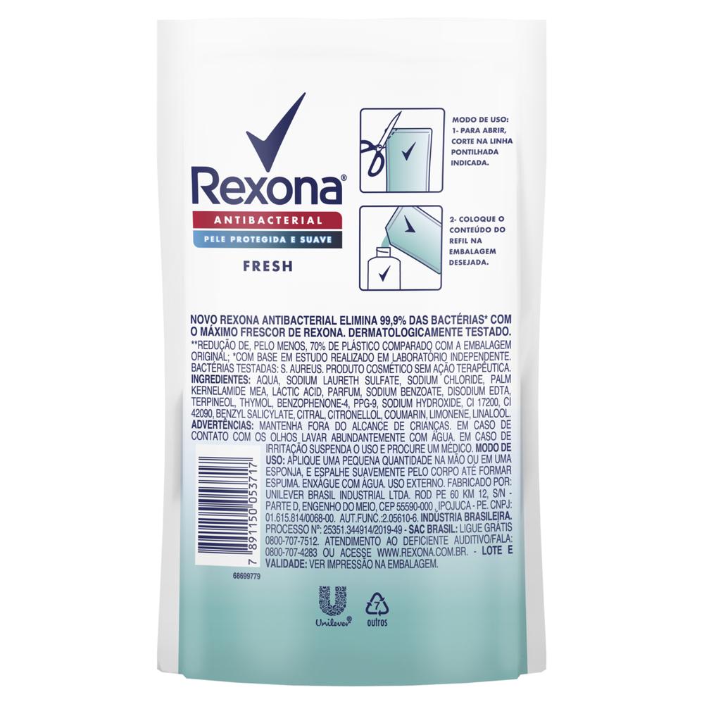 Sabonete Liquido Rexona 200ml Refil Antibacteriano Fresh
