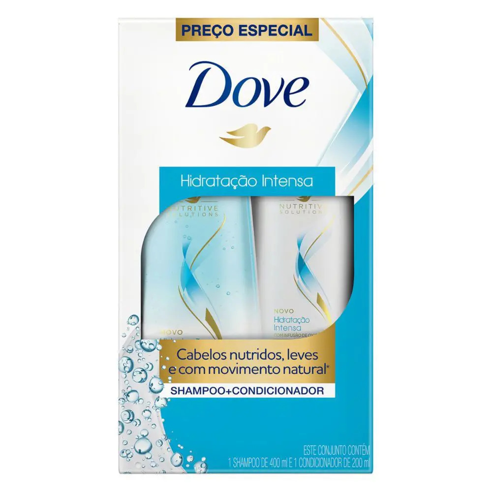 Kit Dove Hidratação Intensa Shampoo 400ml + Condicionador 200ml