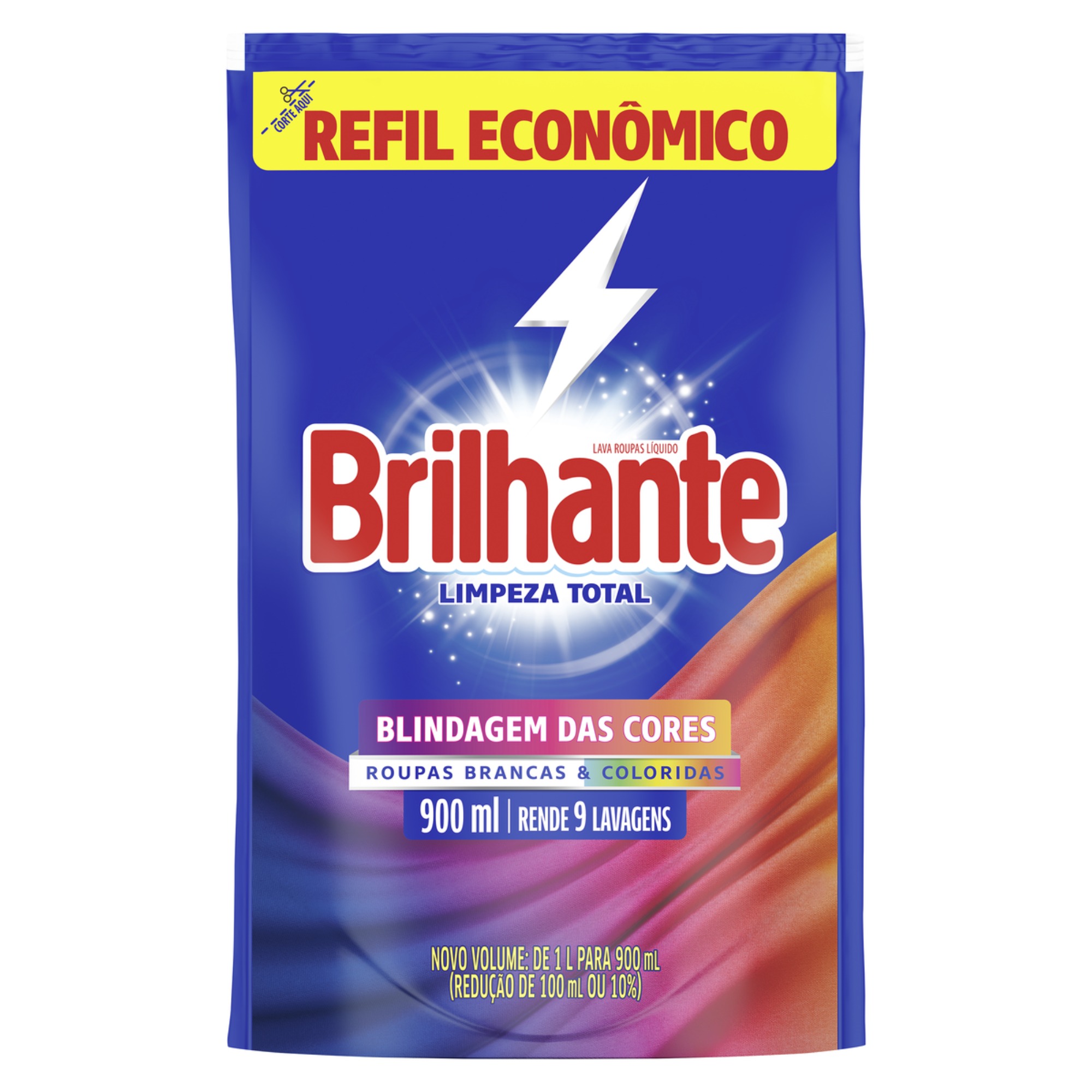 Lava Roupas em Brilhante 900ml Limpeza Total