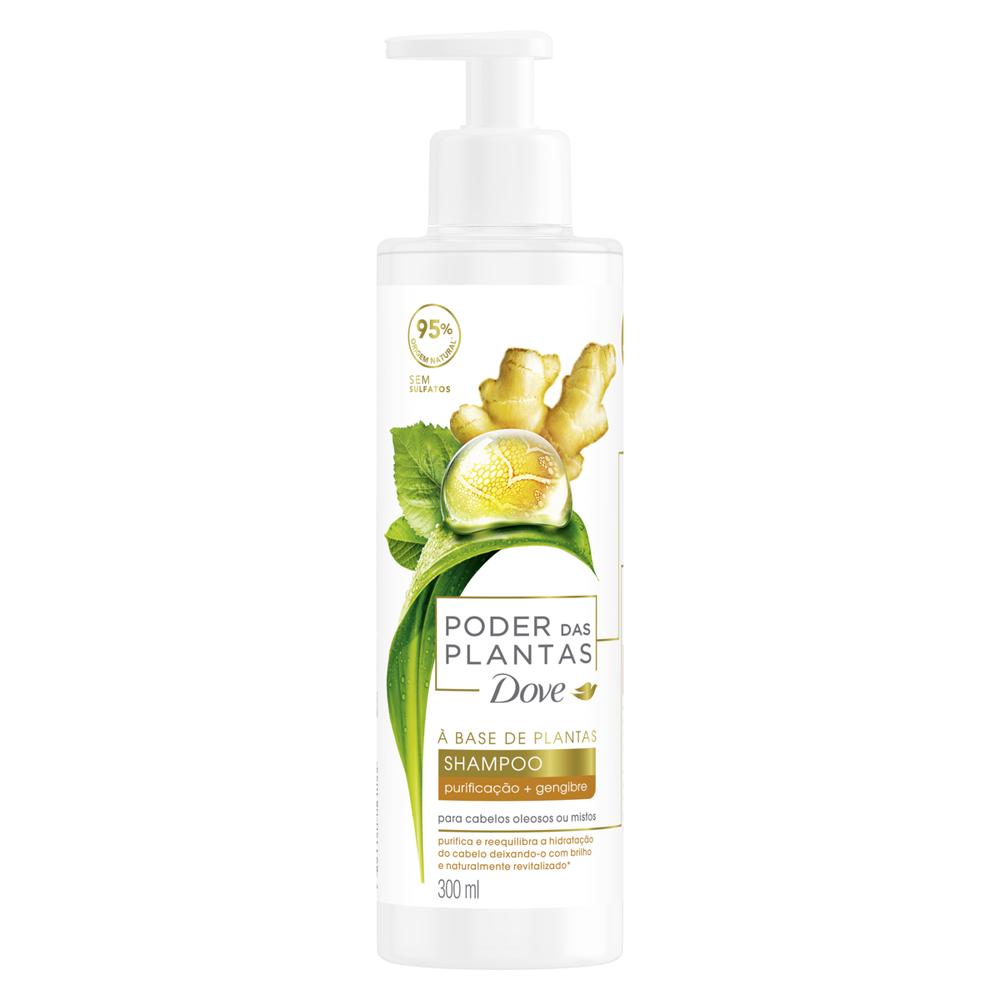 Shampoo Dove 300ml Poder Das Plantas Purificação E Gengibre