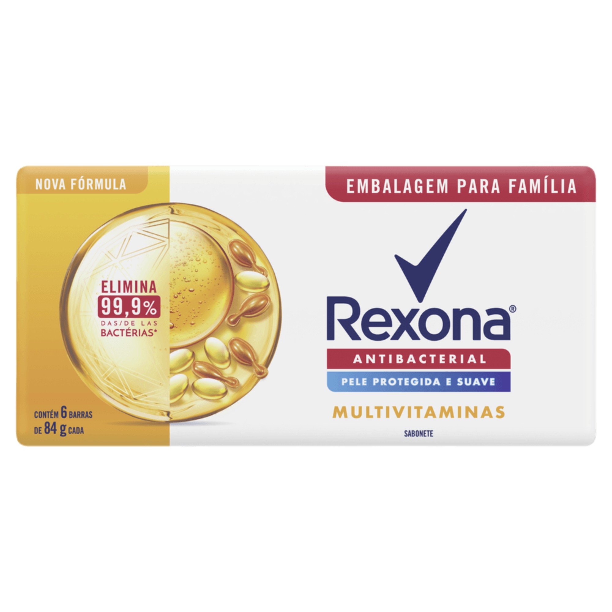 Kit Sabonete Rexona 84g Antibacteriano Multivitaminas