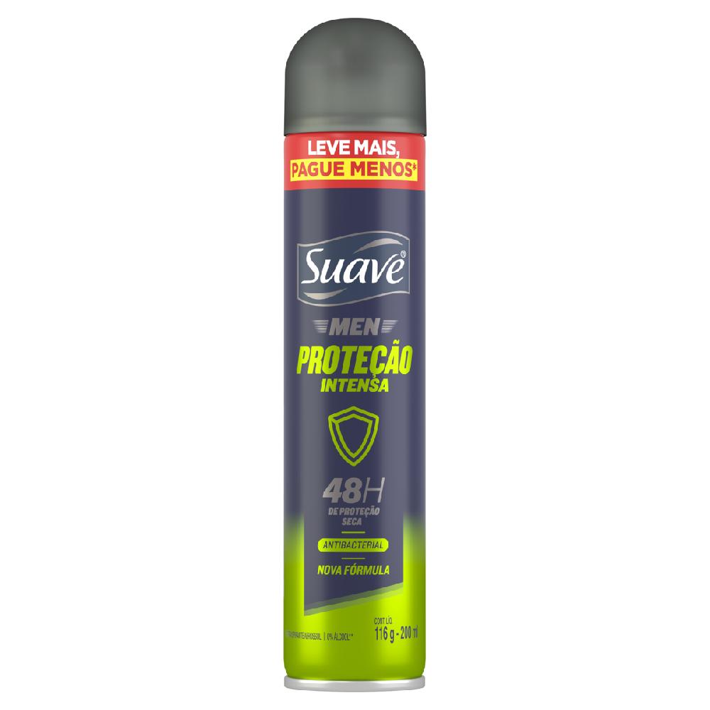 Desodorante Suave Aerosol 200ml Men Proteção Intensa Antibacterial Leve+ Pague-