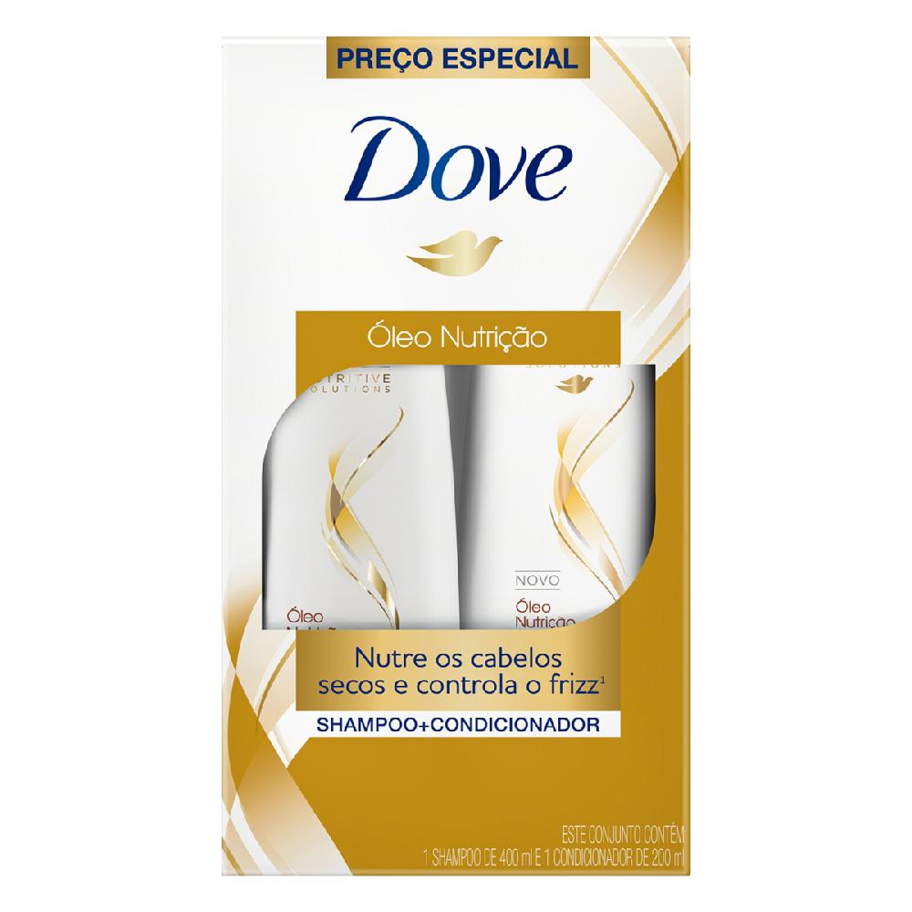Kit Shampoo + Condicionador Dove 350ml+175ml Nutrição + Fusão de Óleos