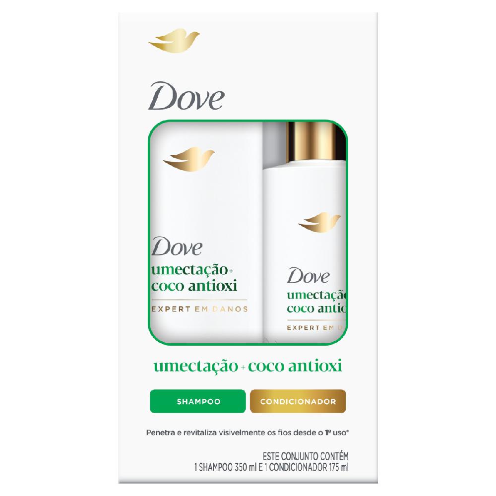 Kit Shampoo + Condicionador Dove 350Ml+175Ml Umectacao+Coco Antioxi