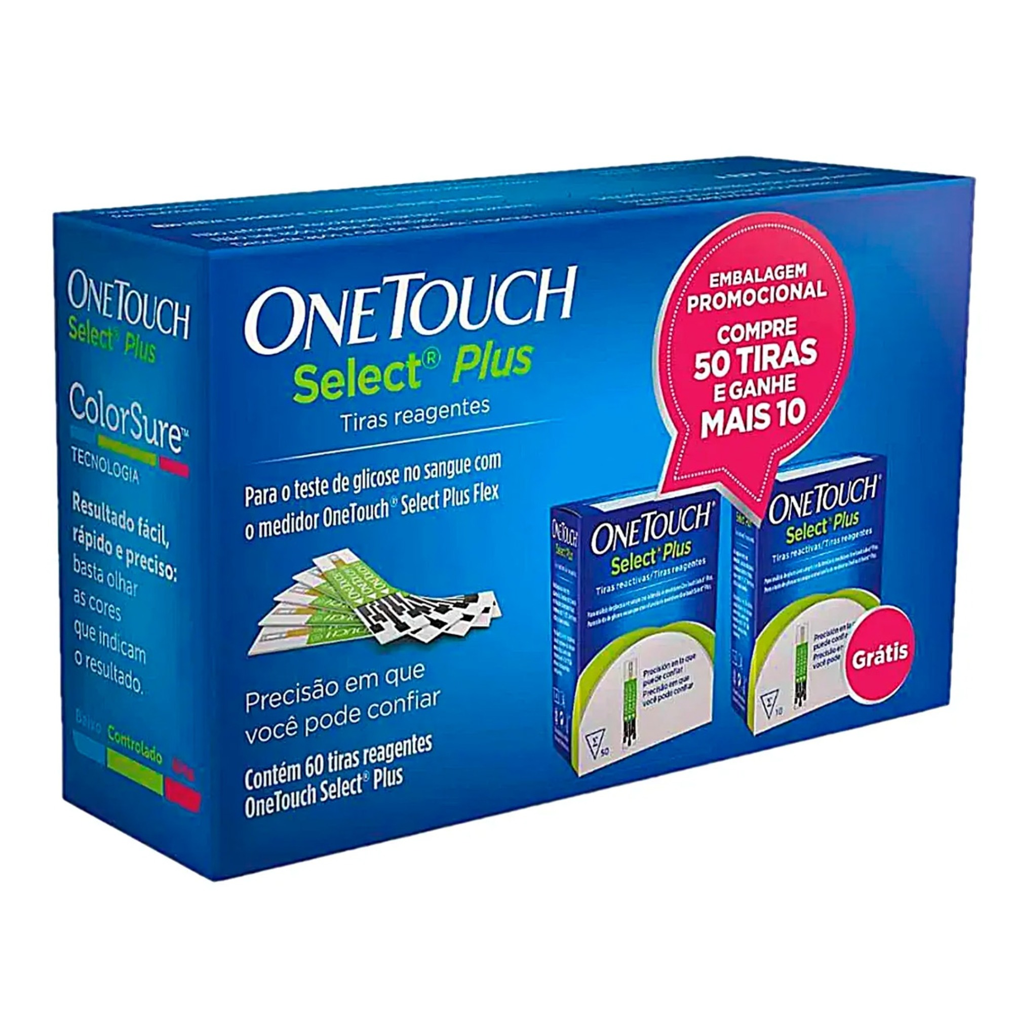 One Touch Select Plus Tiras Reagentes com Leve 60 pague 50 Unidades