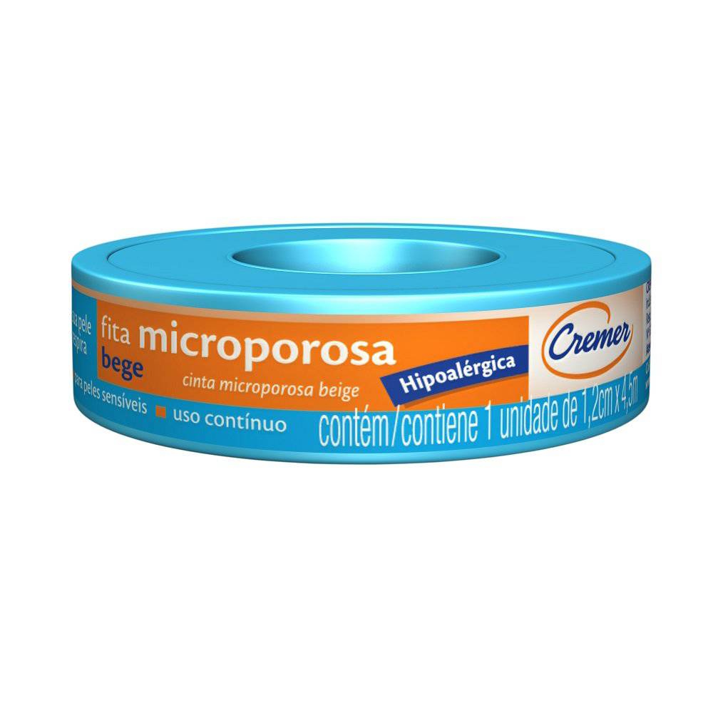 Fita Microporosa Cremer Bege 1,2cm x 4,5m