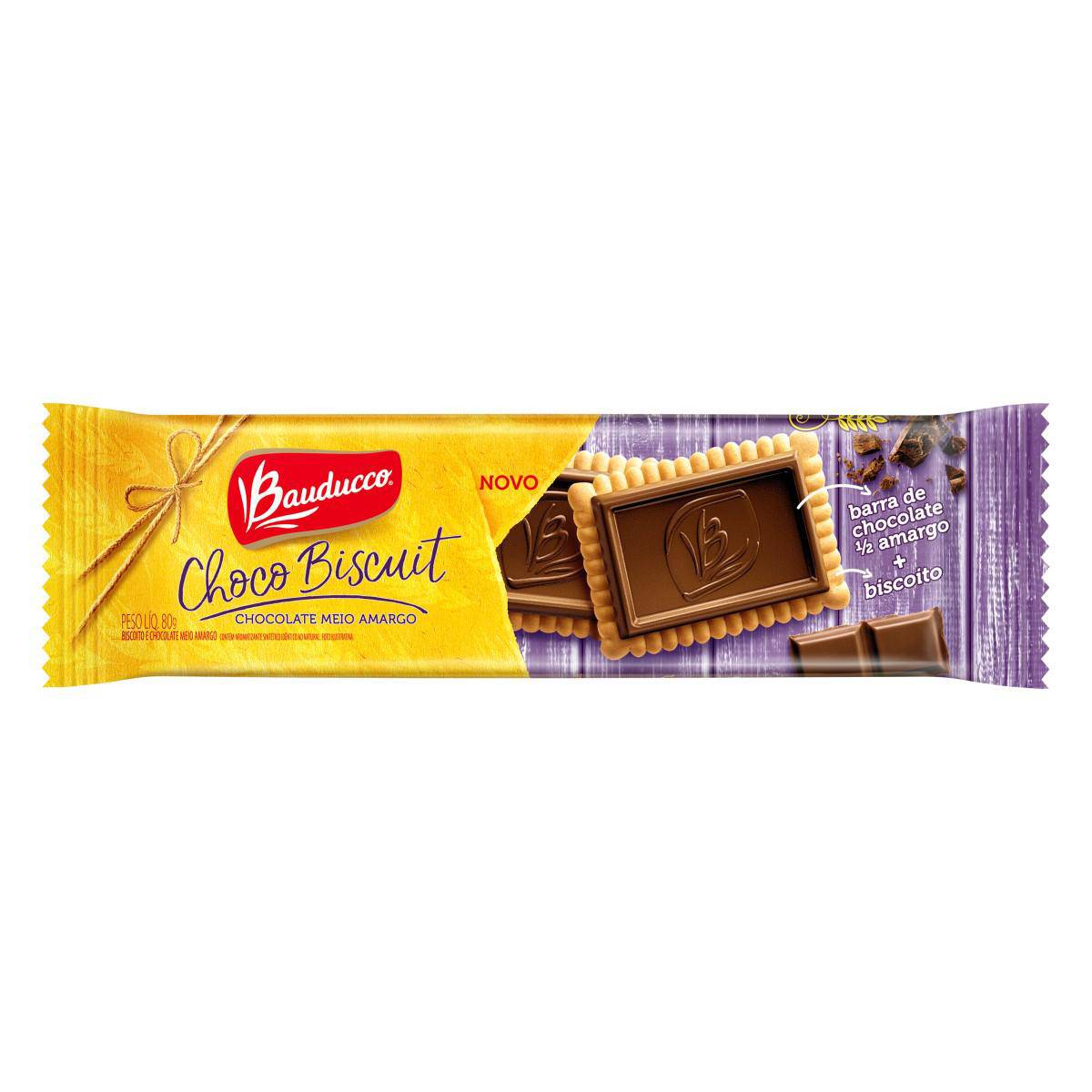 Choco Biscuit Bauducco Meio Amargo 80g