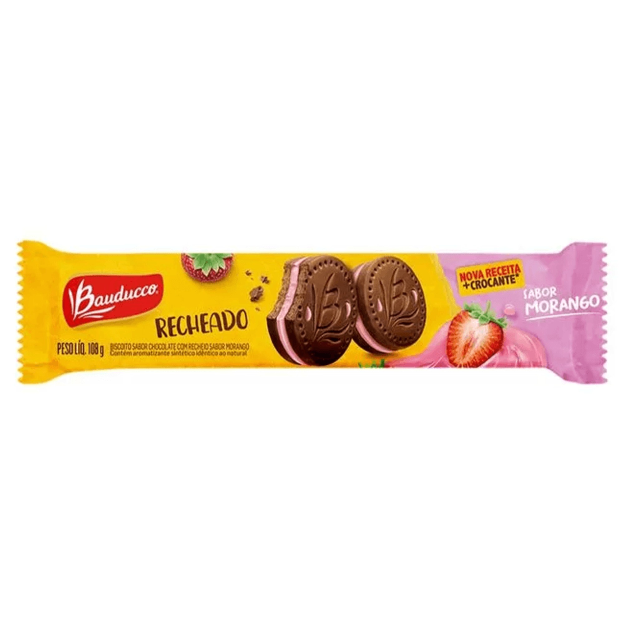 Bauducco Biscoito Receado Morango 108g