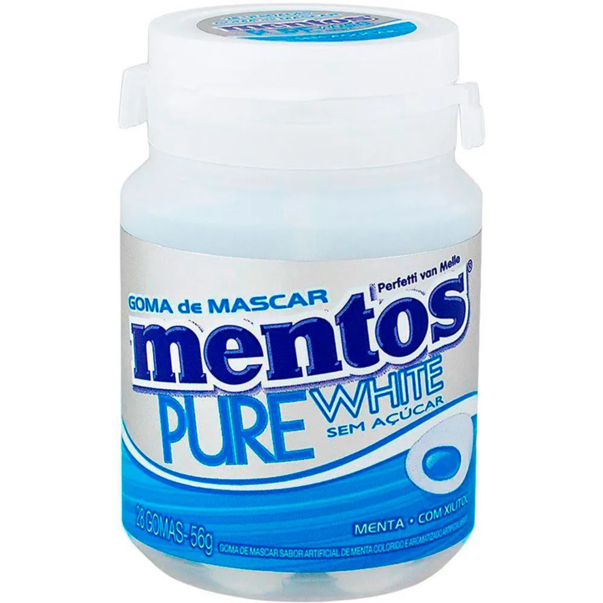 Goma Mentos Garrafa 56g Pure White