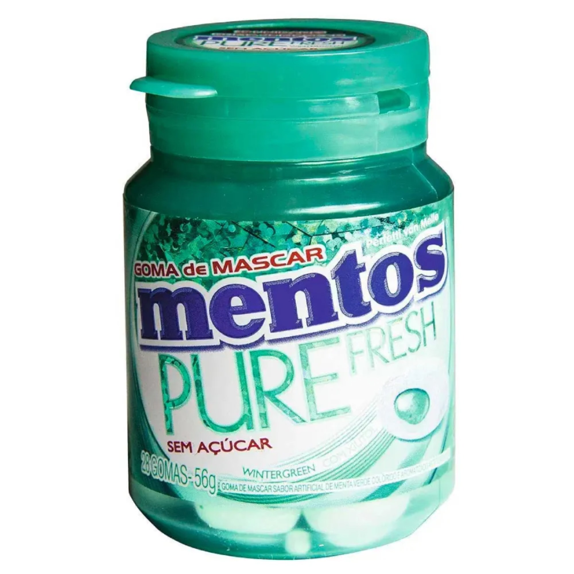 Goma Mentos Garrafa 56g Pure Fresh WiterGreen