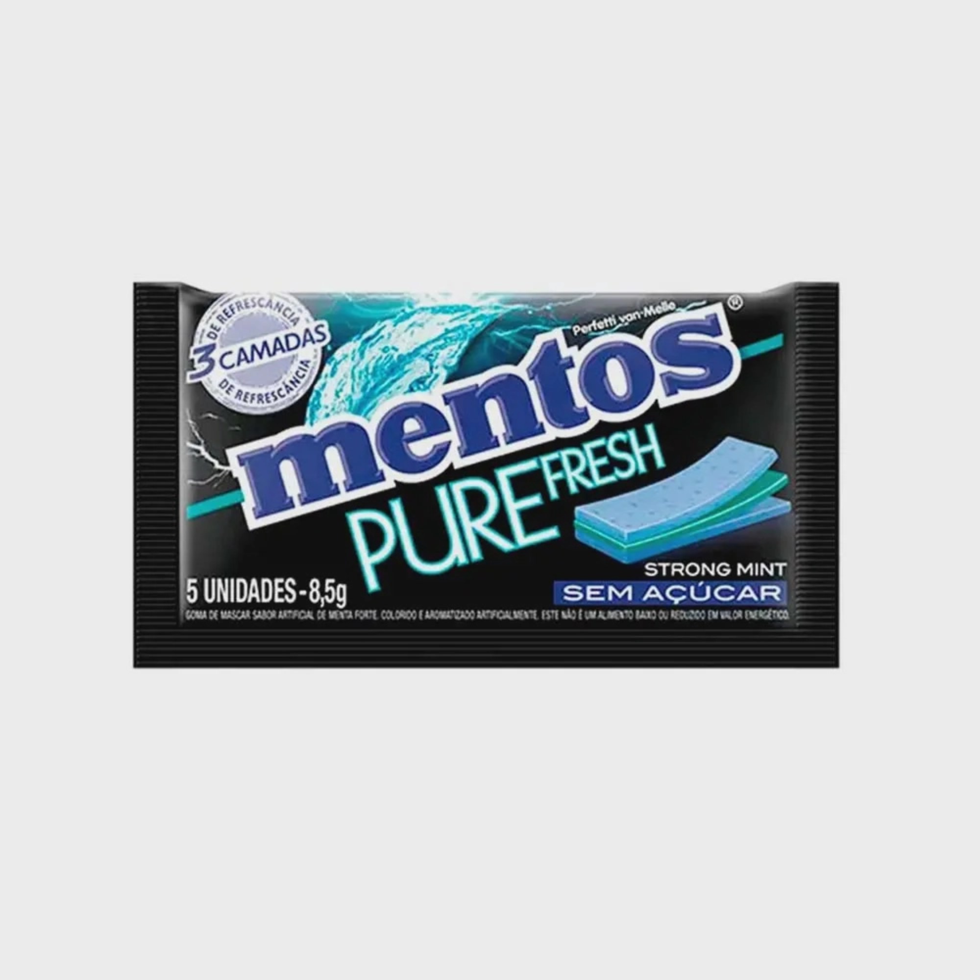 Goma de Mascar Mentos Pure Fresh Strong com 5 Unidades