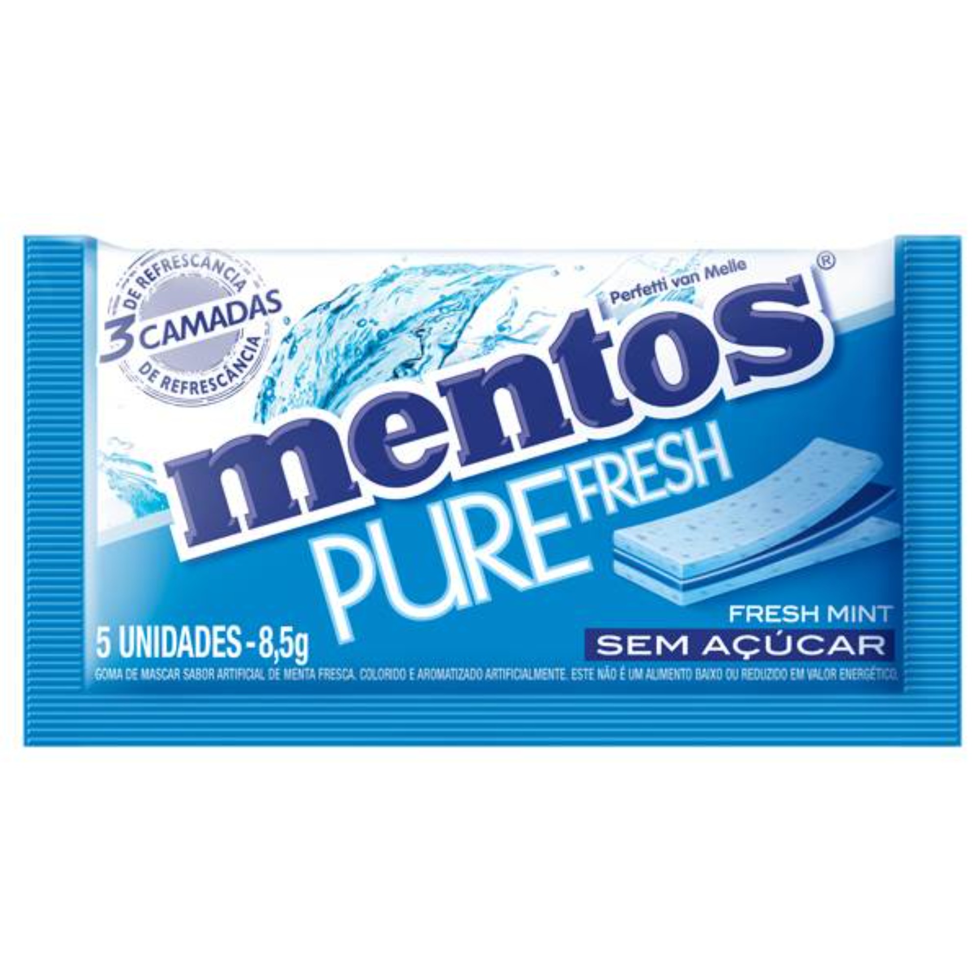 Goma de Mascar Mentos Pure Fresh Mint com 5 Unidades