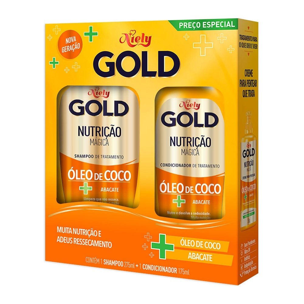 Kit Niely Gold Nutrição Poderosa Shampoo 275ml + Condicionador 175ml